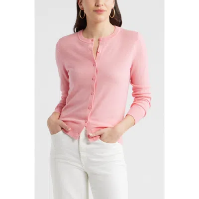 Caslonr Caslon(r) Merino Wool Blend Cardigan In Pink