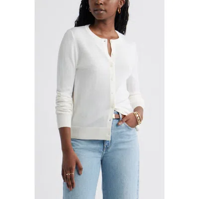 Caslonr Caslon(r) Merino Wool Blend Cardigan In White