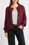 Caslonr Caslon(r) Metallic Shaker Stitch Cardigan In Burgundy