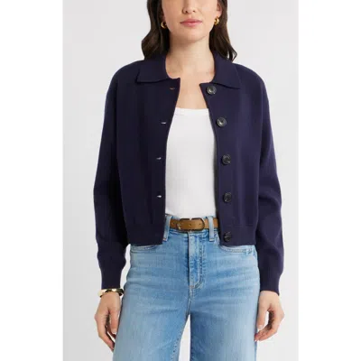 Caslonr Caslon(r) Milano Knit Bomber Cardigan In Navy Still