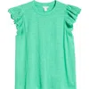 Caslonr Caslon(r) Mixed Media Eyelet Sleeve T-shirt In Green Celtic