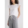 Caslonr Caslon(r) Mixed Media Eyelet Sleeve T-shirt In White