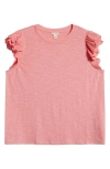 Caslonr Caslon(r) Mixed Media Eyelet Trim Top In Pink Geranium