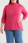 Caslonr Caslon(r) Mock Neck Tunic Sweater In Pink Electric