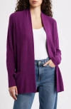 Caslonr Caslon(r) Open Front Cardigan In Purple