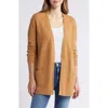 Caslonr Caslon(r) Open Front Cardigan In Tan Doeskin Heather