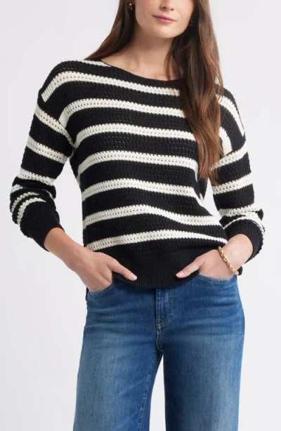 Caslonr Caslon(r) Open Stitch Cotton Blend Sweater