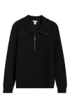 Caslonr Caslon(r) Ottoman Half Zip Pullover In Black