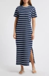 Caslonr Caslon(r) Patch Pocket Stripe Maxi T-shirt Dress In Navy- White Tilly Stripe