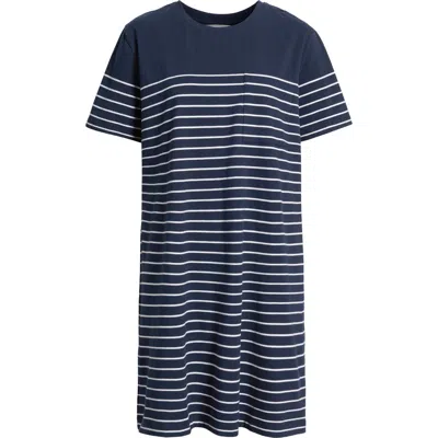 Caslonr Caslon(r) Patch Pocket Stripe T-shirt Dress In Navy Blazer- White Lucy