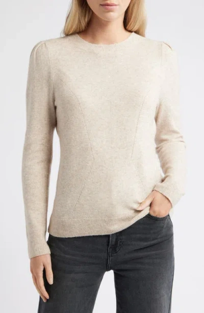 Caslonr Caslon(r) Pointelle Detail Crewneck Sweater In Brown