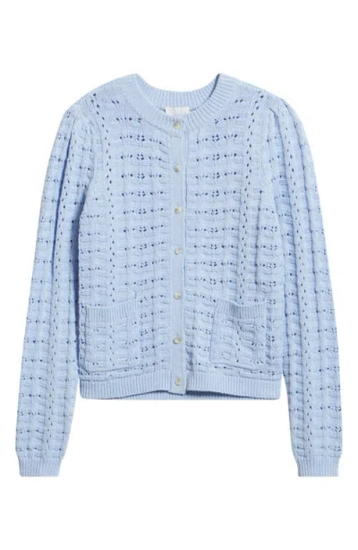 Caslonr Caslon(r) Pointelle Stitch Cardigan In Blue