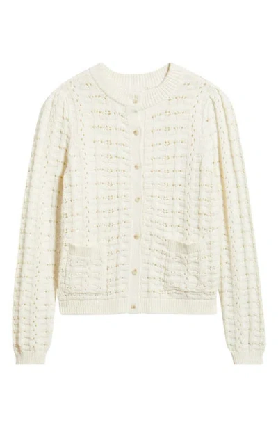 Caslonr Caslon(r) Pointelle Stitch Cardigan In Neutral