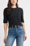 Caslonr Caslon(r) Puff Sleeve Cotton Blend T-shirt In Black