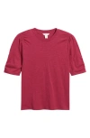 Caslonr Caslon(r) Puff Sleeve Cotton Blend T-shirt In Pink