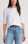 Caslonr Caslon(r) Puff Sleeve Cotton Blend T-shirt In White
