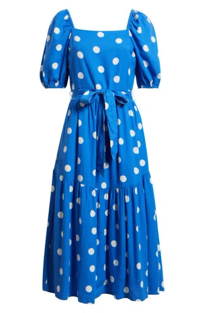 Caslonr Caslon(r) Puff Sleeve Midi Dress In Blue