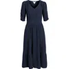 Caslonr Caslon(r) Puff Sleeve Ruffle Hem Gauze Maxi Dress In Navy Blazer