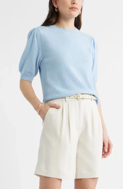 Caslonr Caslon(r) Puff Sleeve Wool & Cashmere Sweater In Blue