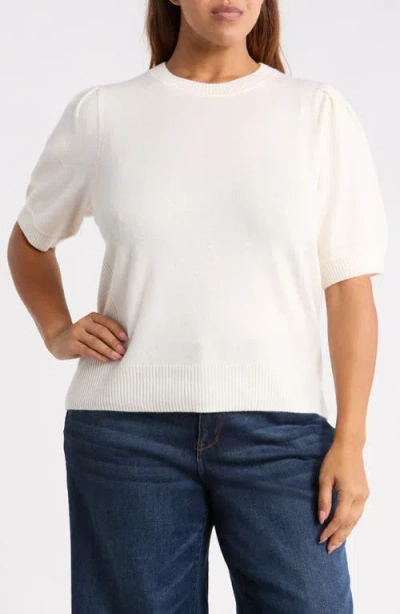 Caslonr Caslon(r) Puff Sleeve Wool & Cashmere Sweater In Ivory Snow
