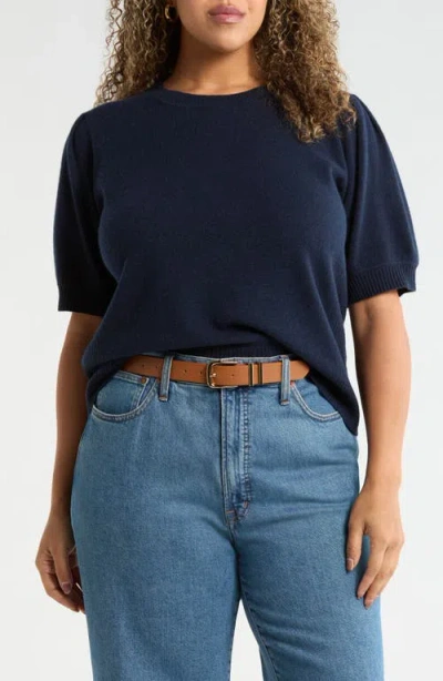 Caslonr Caslon(r) Puff Sleeve Wool & Cashmere Sweater In Navy Night