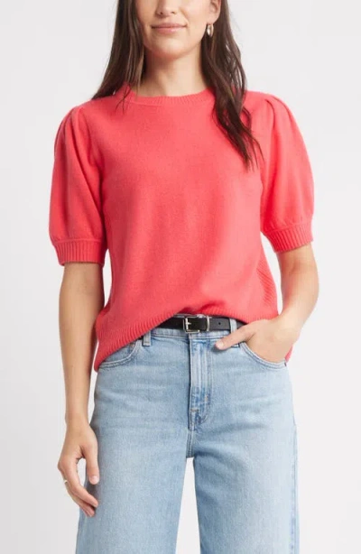 Caslonr Caslon(r) Puff Sleeve Wool & Cashmere Sweater In Pink