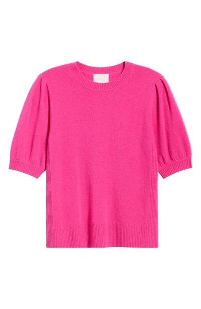 Caslonr Caslon(r) Puff Sleeve Wool & Cashmere Sweater In Pink Vibrant
