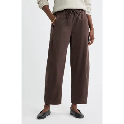 Caslonr Caslon(r) Pull On Barrel Leg Ankle Pants In Brown