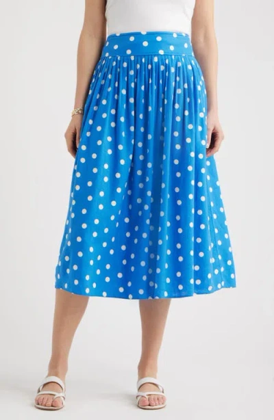 Caslonr Caslon(r) Pull-on Linen Blend Midi Skirt In Blue