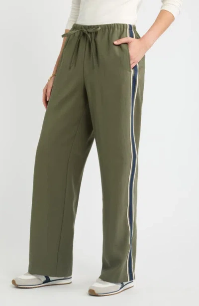 Caslonr Caslon(r) Pull-on Straight Leg Twill Pants In Olive Sarma
