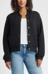 Caslonr Caslon(r) Quilted Cotton Bomber Jacket In Black