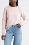 Caslonr Caslon(r) Raglan Sleeve Roll Neck Wool & Cotton Sweater In Pink