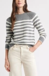 Caslonr Caslon(r) Raglan Sleeve Roll Neck Wool & Cotton Sweater In Multi