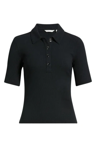 Caslonr Caslon(r) Ribbed Polo In Black