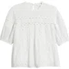 Caslonr Caslon(r) Rickrack Trim Popover Top In White