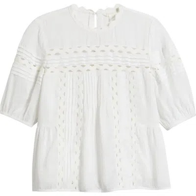 Caslonr Caslon(r) Rickrack Trim Popover Top In White