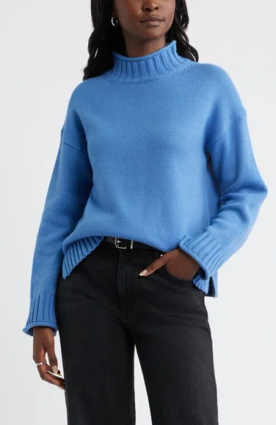 Caslonr Caslon(r) Roll Neck Striped Sweater In Blue