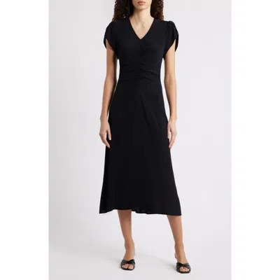 Caslonr Caslon(r) Ruched Midi Dress In Black