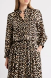 Caslonr Caslon(r) Ruffle Button-up Shirt In Animal Print