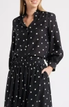 Caslonr Caslon(r) Ruffle Button-up Shirt In Black