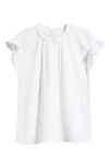 Caslonr Caslon(r) Ruffle Cotton Gauze Top In White
