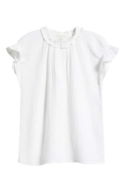 Caslonr Caslon(r) Ruffle Cotton Gauze Top