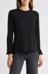Caslonr Caslon(r) Ruffle Detai Top In Black