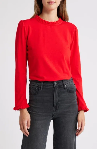 Caslonr Caslon(r) Ruffle Detai Top In Red Goji