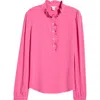Caslonr Caslon(r) Ruffle Detail Henley Shirt In Pink