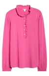 Caslonr Caslon(r) Ruffle Detail Henley Shirt In Pink