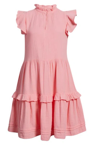 Caslonr Caslon(r) Ruffle Duo Cotton Gauze Dress In Pink