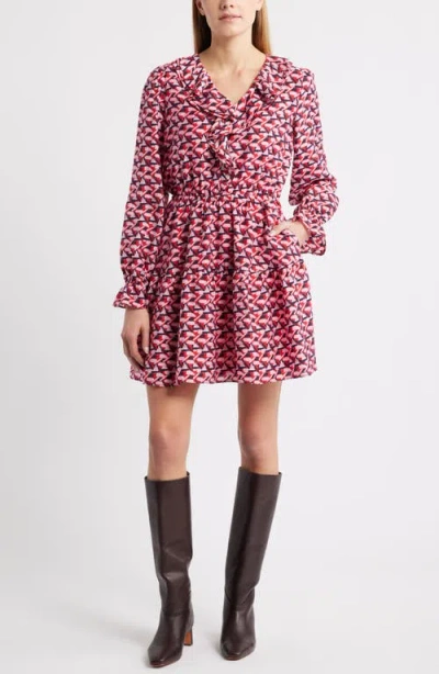 Caslonr Caslon(r) Ruffle Long Sleeve Tiered Minidress