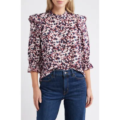 Caslonr Caslon(r) Ruffle Print Top