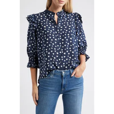 Caslonr Caslon(r) Ruffle Print Top
